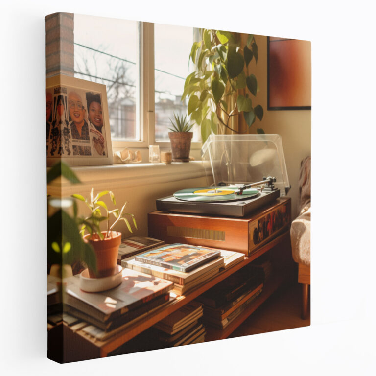Vintage Record Player Wall Art - Retro, Canvas Wall Art, Vintage Record Player, Wall Decoration