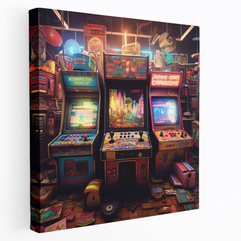 Retro Canvas Wall Decoration: Arcade Game Art - Retro, Canvas Print, Canvas Wall Art, Wall Decoration