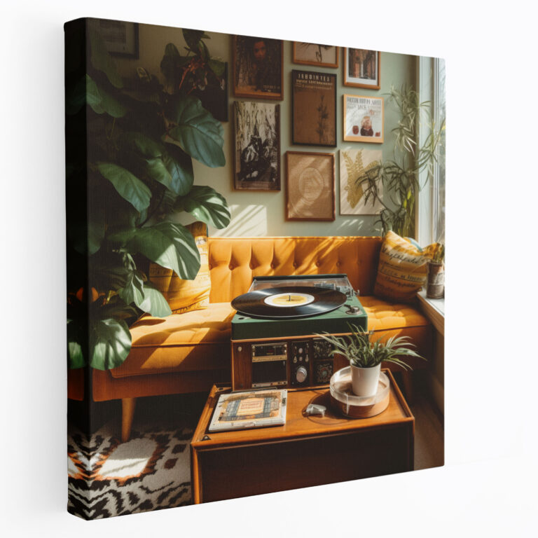 Vintage Record Player Wall Art - Retro, Home Decoration, Wall Art, Vinyl Records
