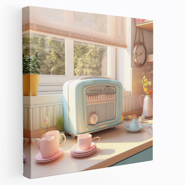 Retro Radio Wall Decoration - Retro, Home Decoration, Cozy Kitchen, Canvas Wall Art