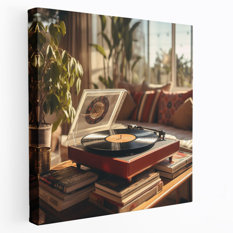 Vintage Record Player Wall Art - Retro, Vinyl Records, Home Decoration, Wall Decoration