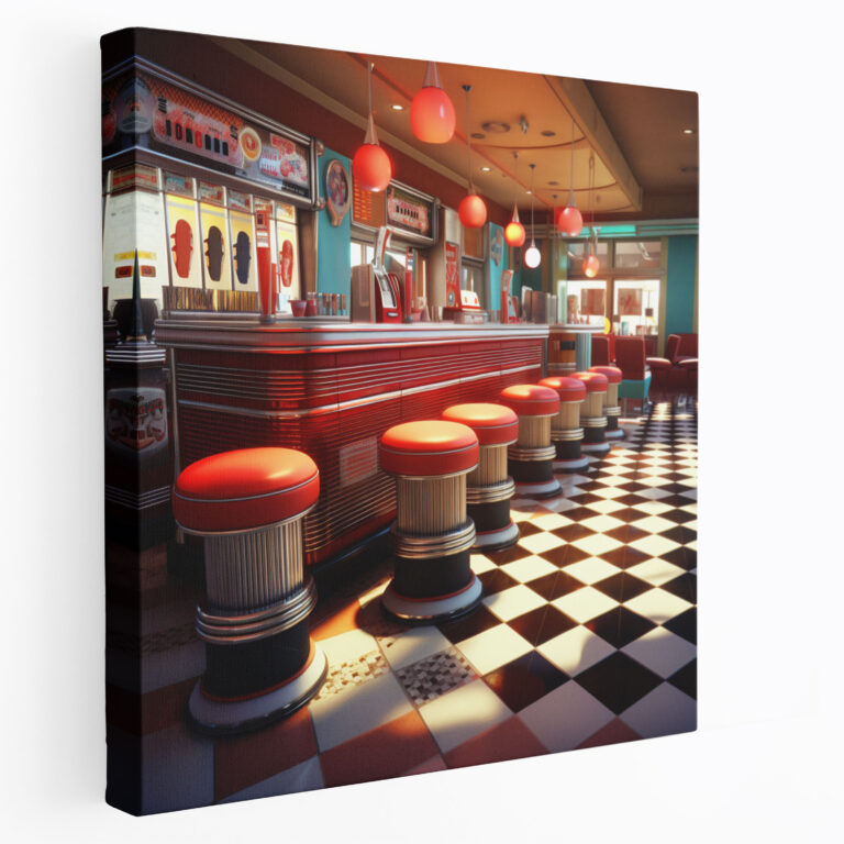 Retro Diner Wall Decoration - Retro, Canvas Print, Home Decoration, Canvas