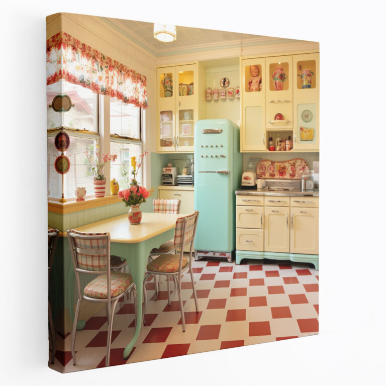 Retro Kitchen Wall Decoration - Retro, Home Decoration, Retro Kitchen, Pastel-Colored Appliances