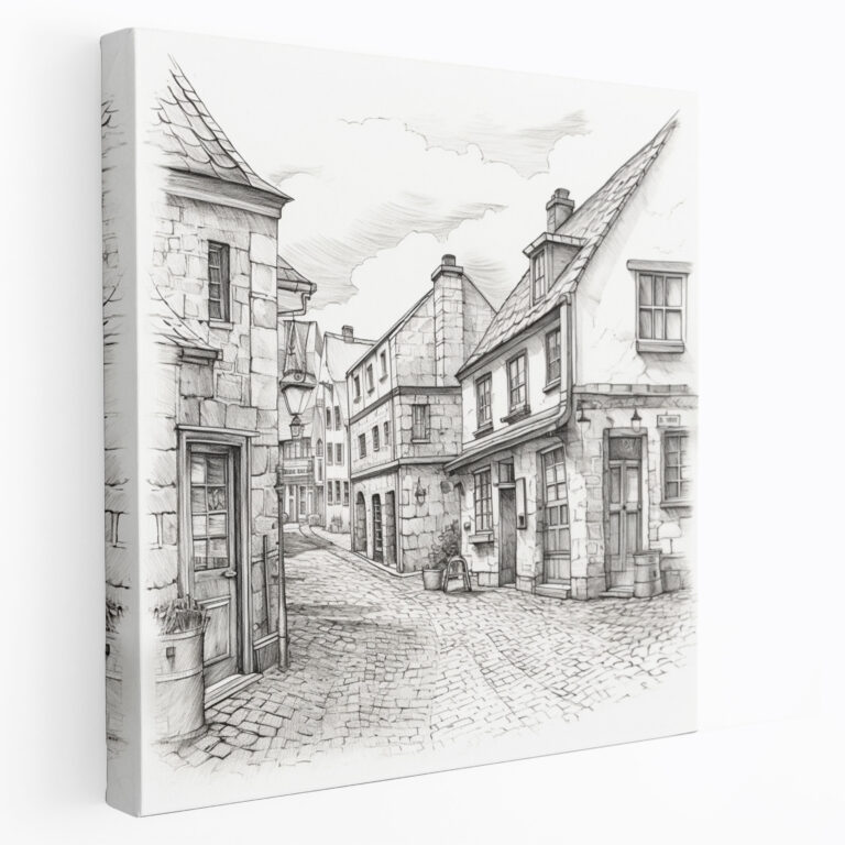 Rustic Townscape Canvas Print - Rustic, Cobblestone Streets, Rustic, Nostalgia