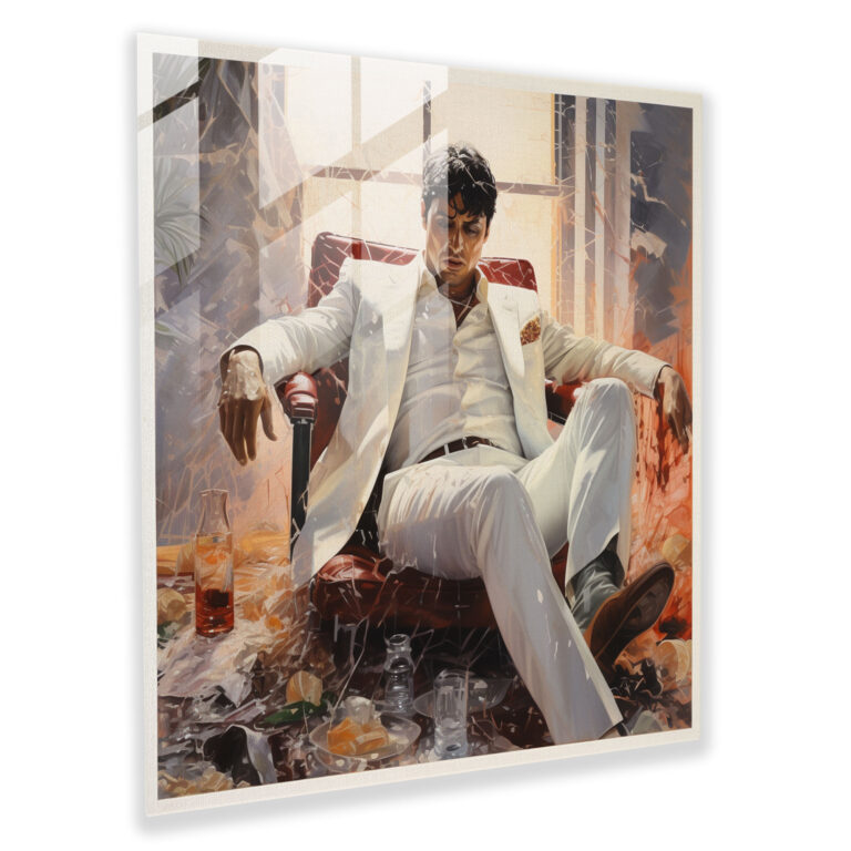 Scarface Final Scene Glass Print - Scarface, Tony Montana, Modern Art, Glass Wall Art