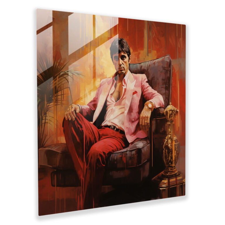 Scarface Dominant Presence Glass Print - Scarface, Power, Dominance, Wall Decoration