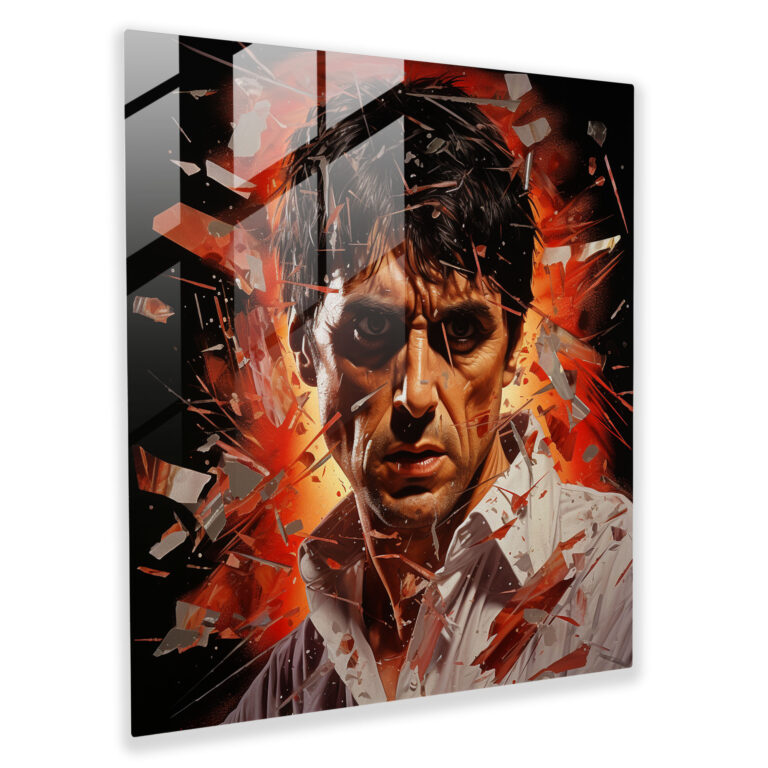 Scarface Collage Glass Print - Scarface, Home Decoration, Scarface, Explosive