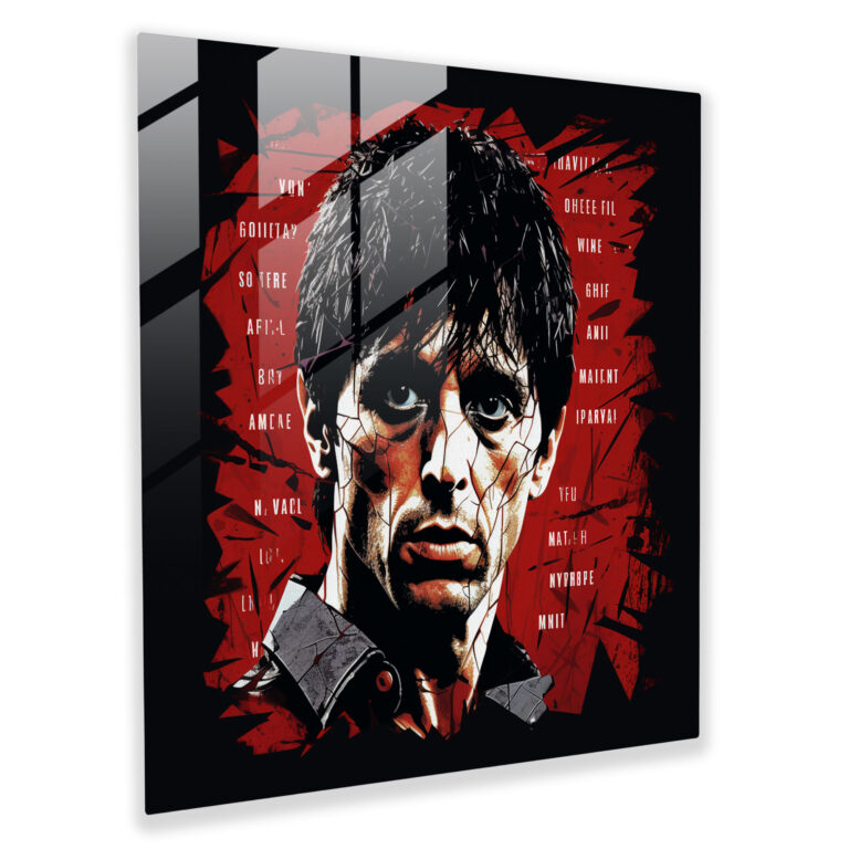 Scarface Intensity Glass Print - Scarface, Home Decoration, Modern Art, Wall Decoration