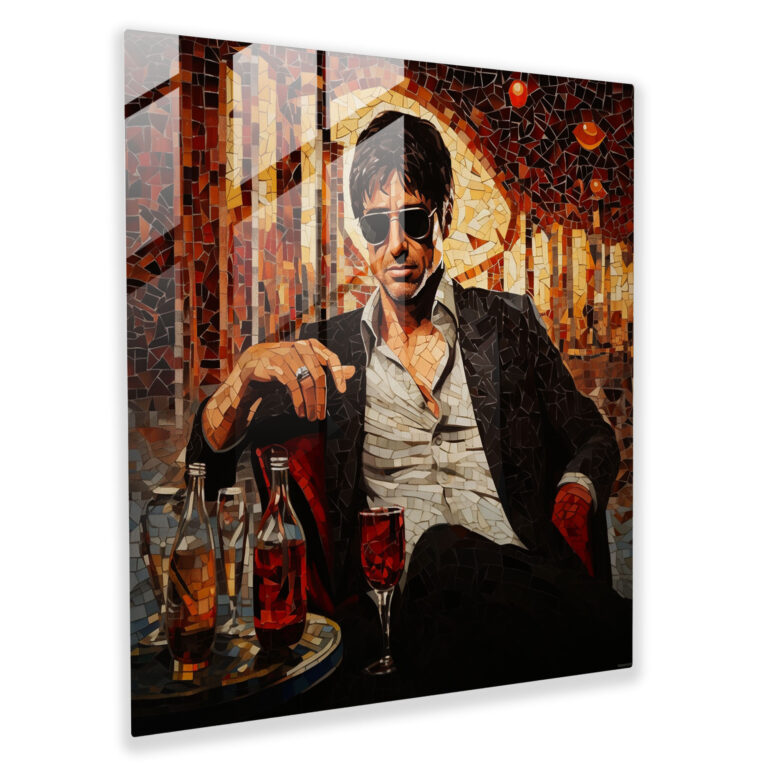 Scarface Mosaic Glass Print - Scarface, Wall Decoration, Home Decoration, Scarface