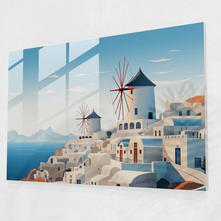 Santorini Wall Decoration - Minimalist Windmills - Santorini, Windmills, Santorini, Home Decoration