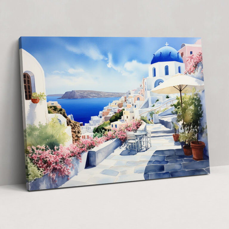 Santorini Wall Art - Santorini, Wall Decoration, Canvas, Santorini