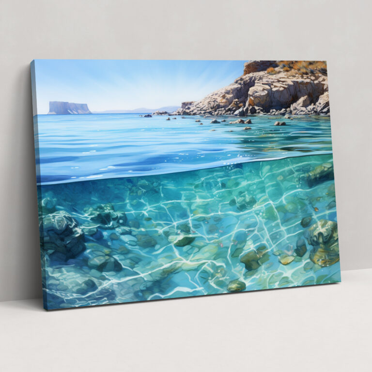 Santorini Seascape Wall Art - Santorini, Santorini, Crystal Clear Waters, Home Decoration