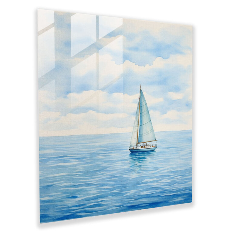 Sailboat Glass Print - Sailboat, Glass Wall Art, Glass Art, Modern Art