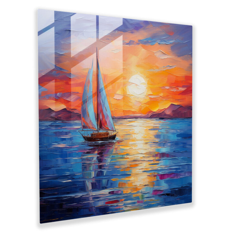 Sailboat Glass Print - Sailboat, Glass Art, Serenity, Home Decoration