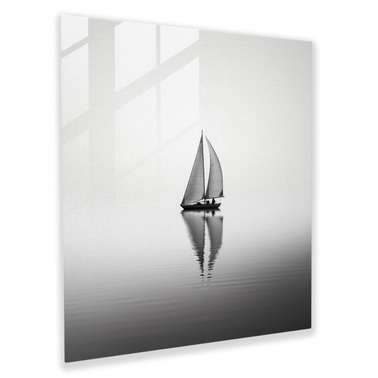 Sailboat Glass Print - Sailboat, Glass Art, Wall Decoration, Black And White