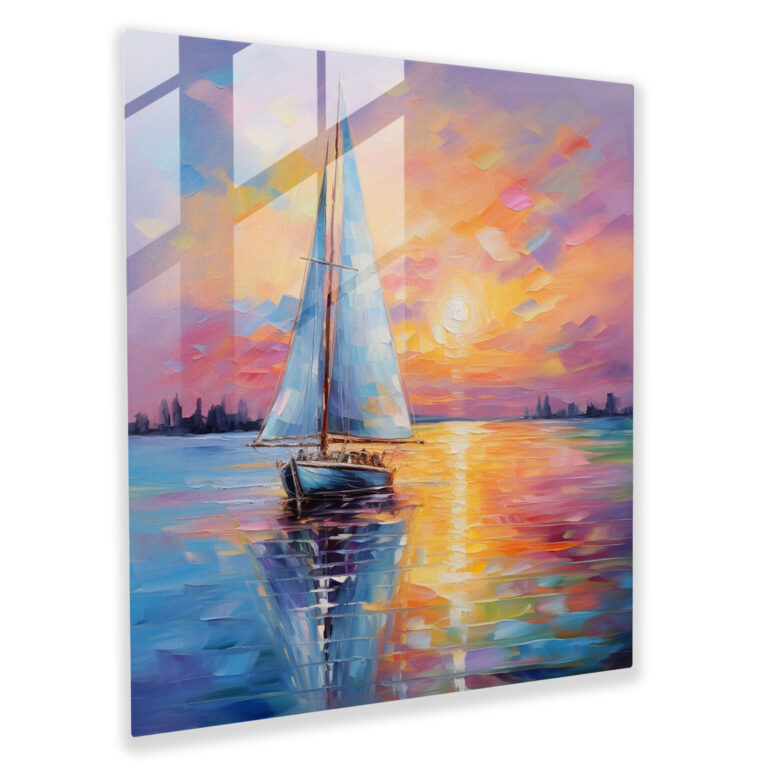 Sailboat Glass Print - Sailboat, Home Decoration, Vibrant Hues, Sailboat