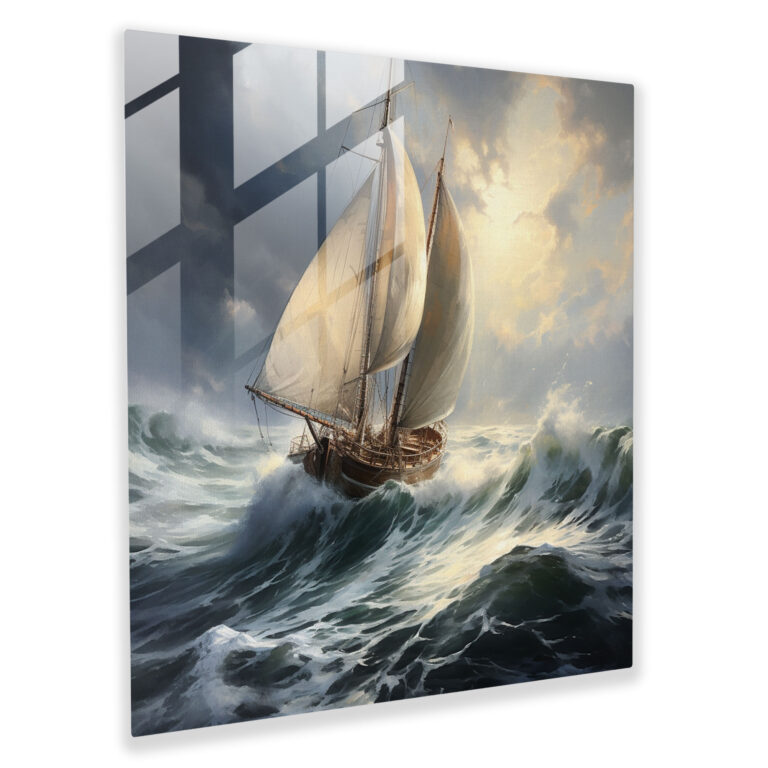 Sailboat Glass Print - Sailboat, Glass Print, Resilience, Glass Art