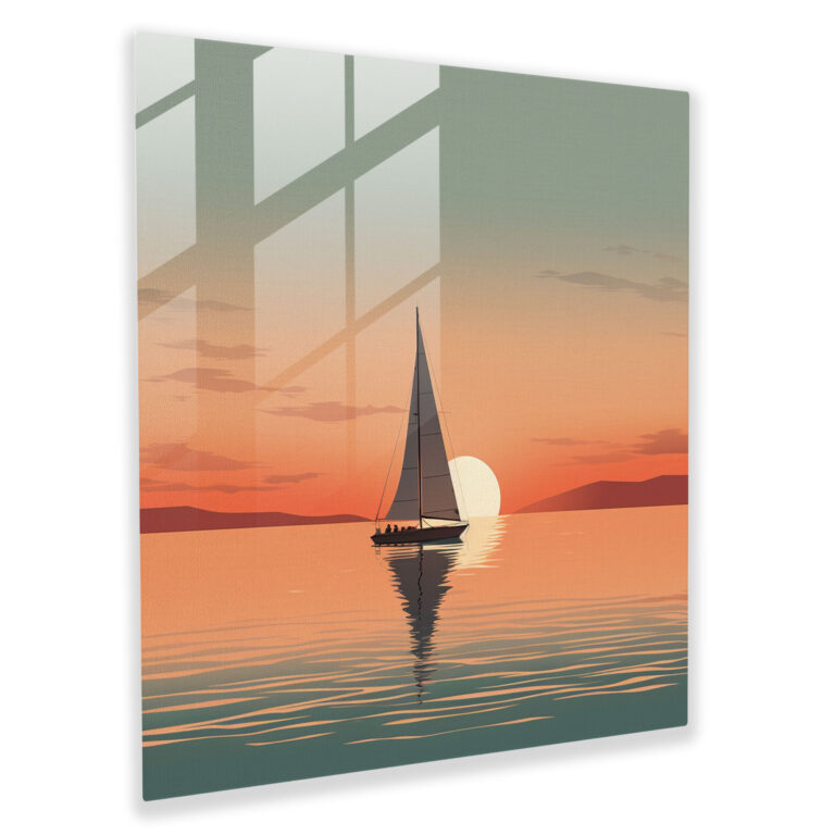 Sailboat Glass Print - Sailboat, Tranquility, Wall Decoration, Sailboat