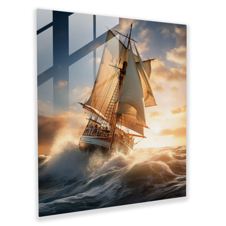 Sailboat Glass Print - Sailboat, Glass Art, Modern Art, Realistic Photograph