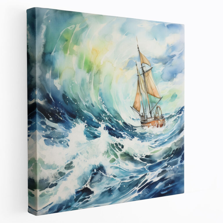 Sailboat Canvas Print - Sailboat, Vibrant Colors, Canvas Wall Art, Sailboat
