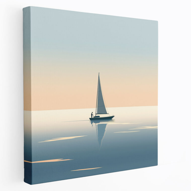 Sleek Sailboat Minimalist Canvas Print - Sailboat, Sailboat, Canvas Wall Art, Wall Decoration