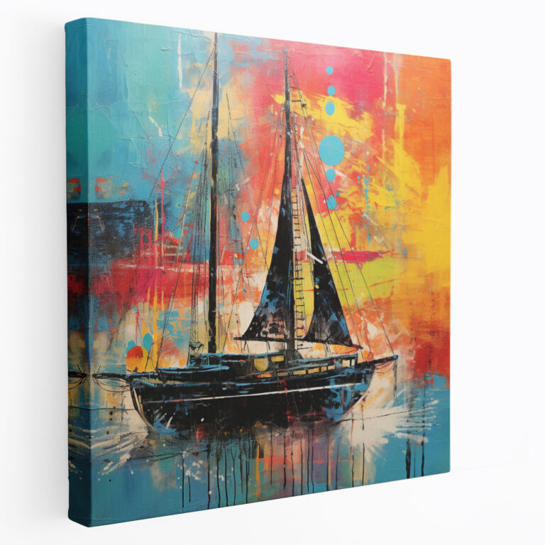 Sailboat Canvas Print - Vibrant Waters - Sailboat, Wall Art, Home Decoration, Vibrant