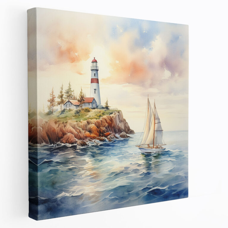 Sailboat Canvas Print - Coastal Serenity - Sailboat, Canvas Print, Sailboat, Home Decoration