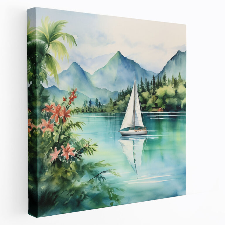 Sailboat Canvas Print - Tranquil Waters - Sailboat, Canvas Print, Home Decoration, Wall Art