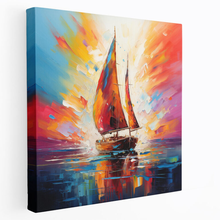 Sailboat Wall Art - Abstract Energy - Sailboat, Canvas, Abstract Artwork, Creative Energy