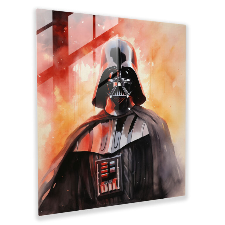 Star Wars Watercolor Darth Vader Glass Print - Star Wars, Home Decoration, Star Wars, Glass Art