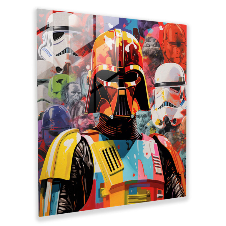 Star Wars Pop Art Collage Glass Print - Star Wars, Star Wars, Modern Art, Wall Decoration