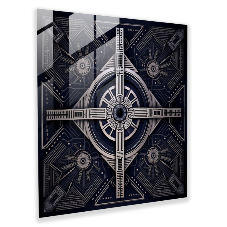 Star Wars Glass Print - Geometric Design - Tie Fighters In A Symmetrical Pattern - Star Wars, Tie Fighters, Geometric Design, Order