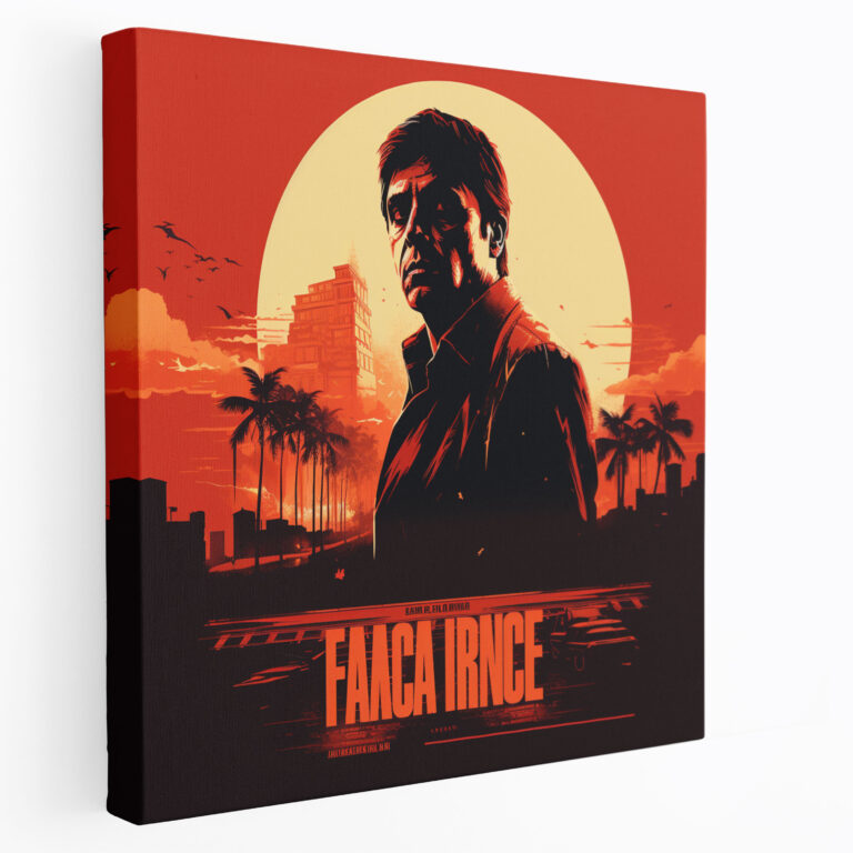 Scarface Canvas Print - Movie Poster Style Wall Art - Scarface, Tony Montana Silhouette, Wall Art, Canvas