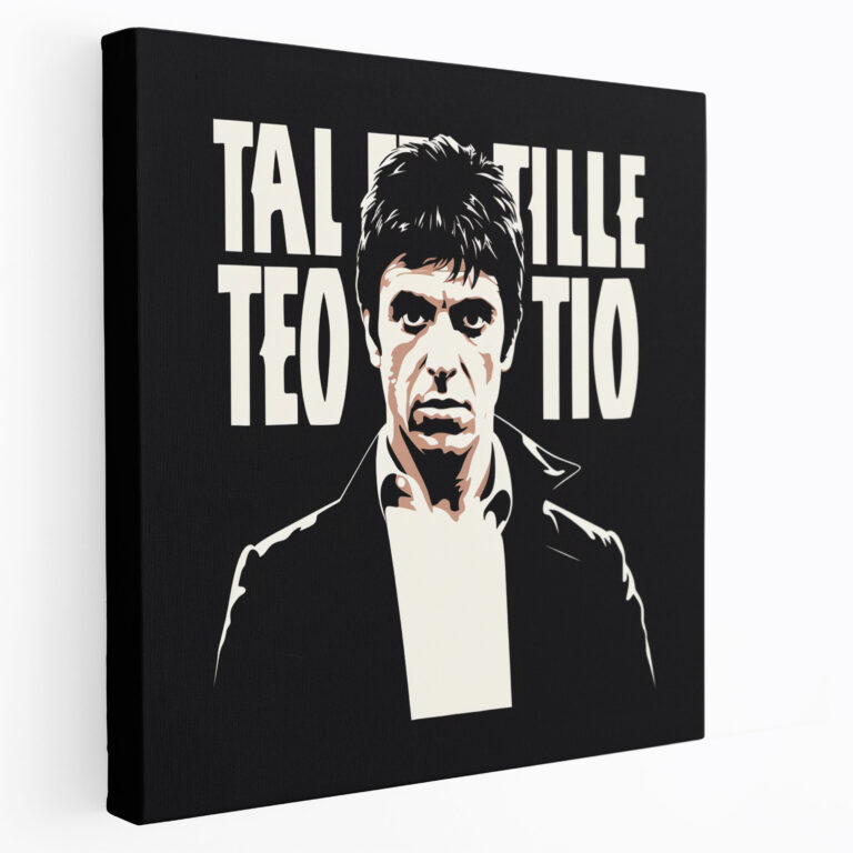 Scarface Canvas Print - Minimalist Black & White Wall Art - Scarface, Tony Montana, Canvas, Minimalist Design