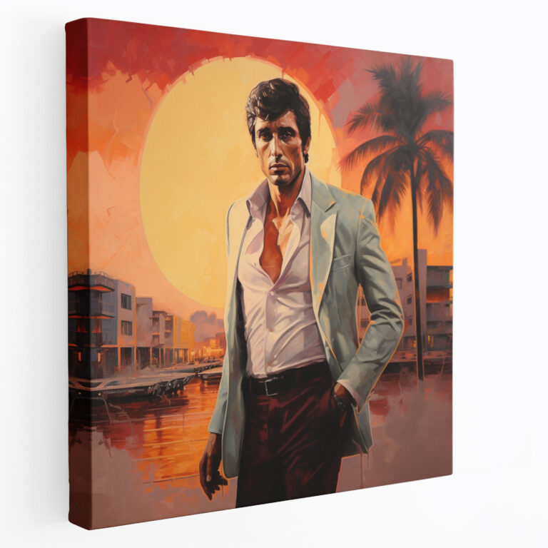 Scarface Canvas Print - Vintage Miami Sunset Wall Art - Scarface, Canvas Wall Art, Canvas, Wall Decoration