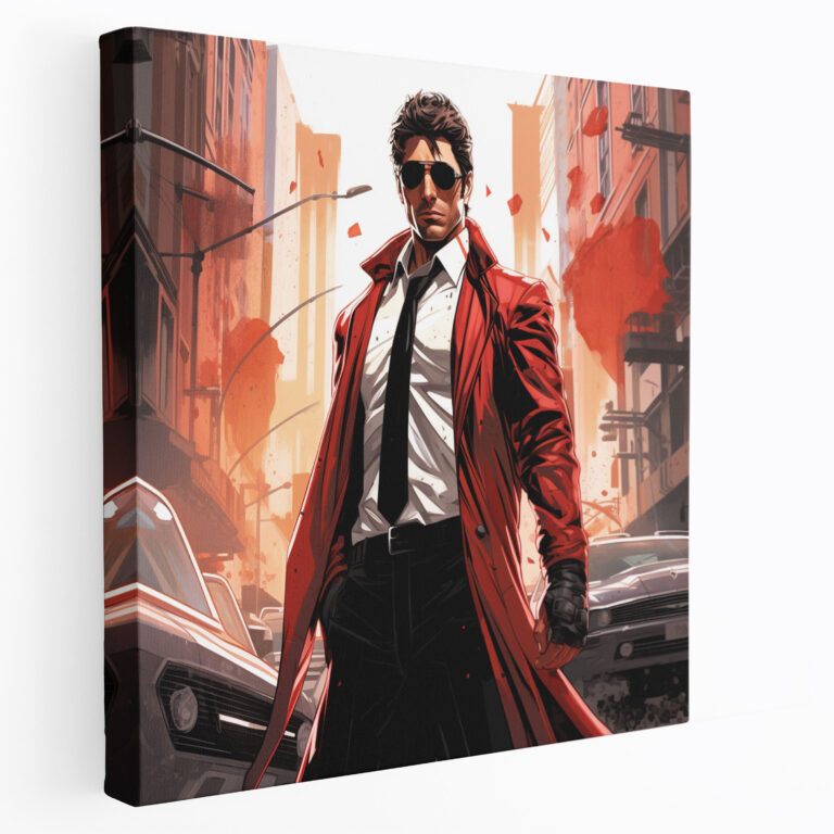 Scarface Canvas Print - Comic Book Style Wall Art - Scarface, Home Decoration, Scarface, Comic Book Style Illustration