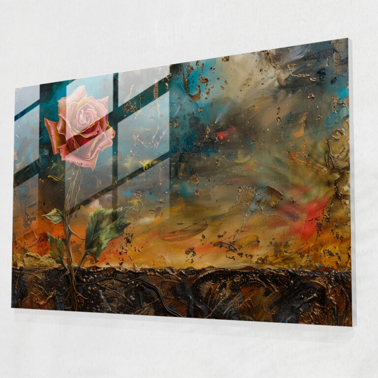 Meditative Rose Glass Art - Salvador Dali, Salvador Dali, Modern Art, Glass Print