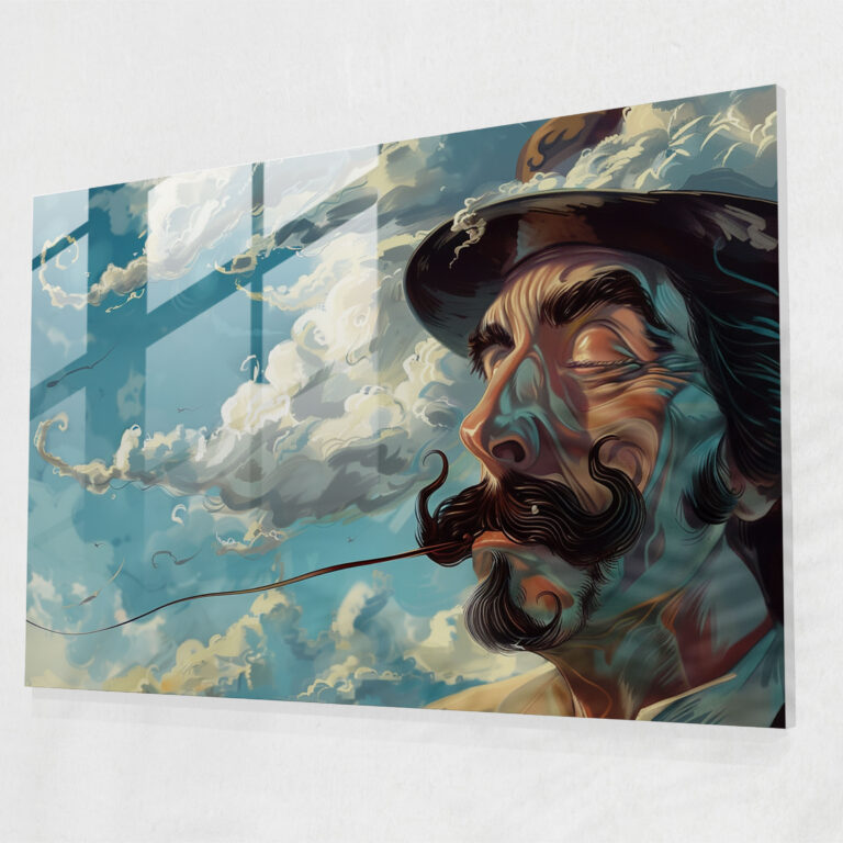 Salvador Dali Glass Wall Art - Mustachioed Man - Salvador Dali, Wall Decoration, Glass Wall Art, Salvador Dali