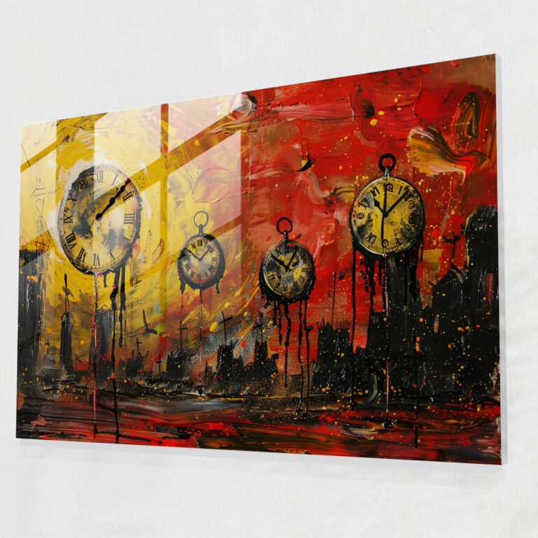 Dripping Clocks Glass Wall Art - Salvador Dali, Glass Wall Art, Modern Art, Salvador Dali