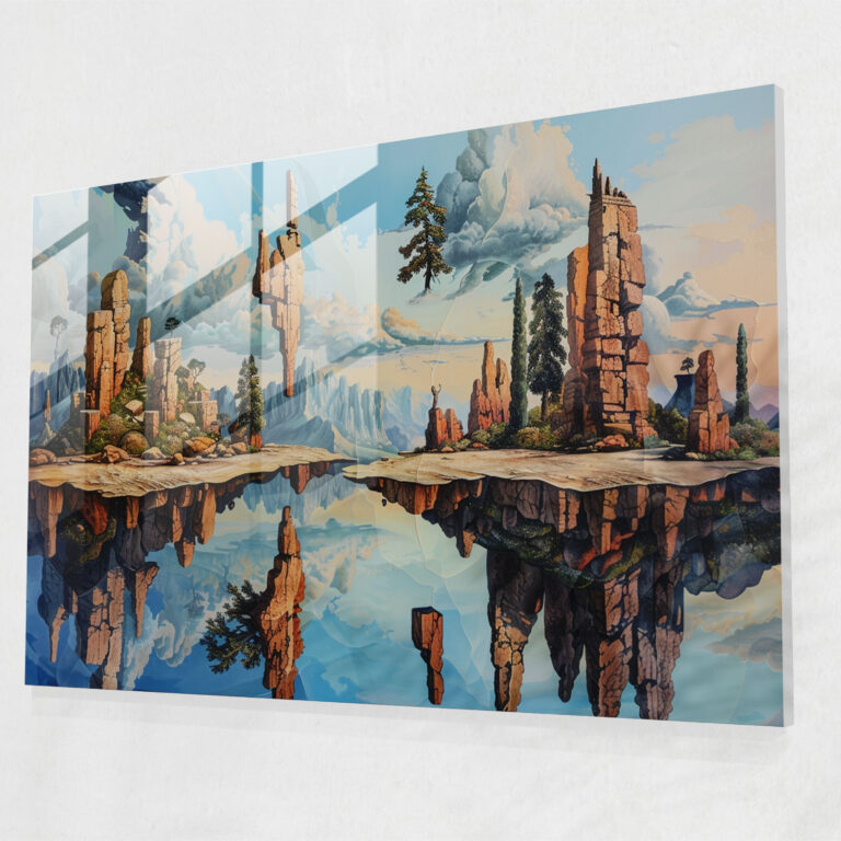 Floating Landscapes Glass Print - Salvador Dali, Home Decoration, Salvador Dali, Modern Art