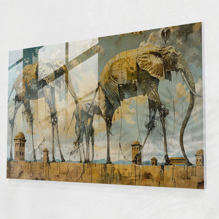 Salvador Dali Glass Wall Art - Elephants - Salvador Dali, Wall Decoration, Salvador Dali, Modern Art