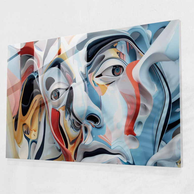 Abstract Dali Inspired Glass Print - Salvador Dali, Wall Decoration, Glass Art, Glass Print