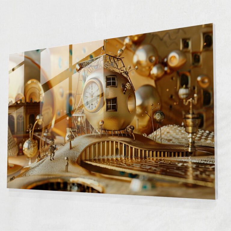 Dali Space And Time Home Decoration Glass Print - Salvador Dali, Glass Print, Home Decoration, Modern Art