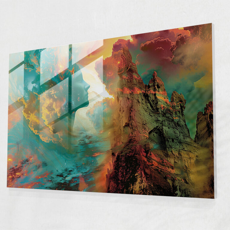 Ethereal Salvador Dali Glass Print - Salvador Dali, Cosmic Art, Home Decoration, Glass Print