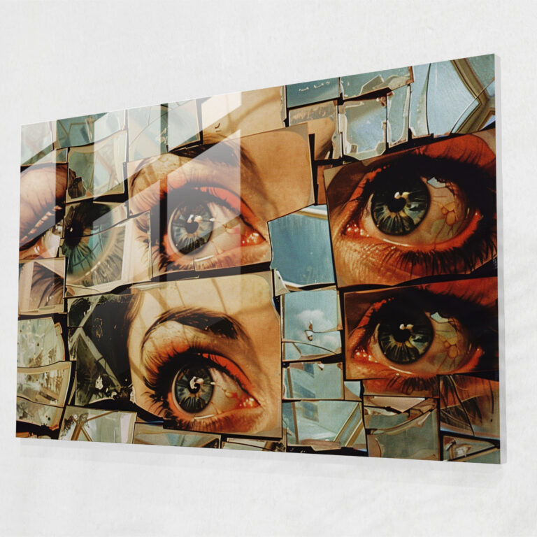 Fragmented Reality Salvador Dali Glass Print - Salvador Dali, Fragmented Reality, Distorted Mirrors, Salvador Dali