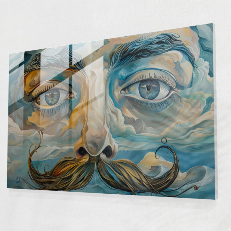 Salvador Dali Mustache And Eyes Modern Art - Salvador Dali, Glass Print, Mustache, Modern Art