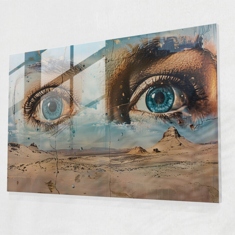 Salvador Dali Surrealist Eyes Glass Wall Art - Salvador Dali, Surrealism, Salvador Dali, Desert Landscape