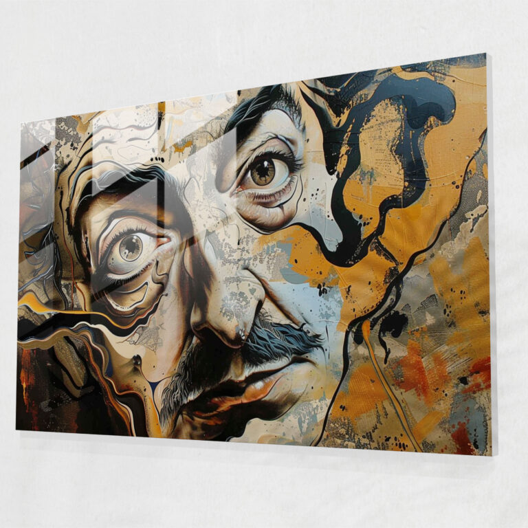 Surreal Portrait Home Decoration - Salvador Dali, Glass Art, Modern Art, Wall Decoration