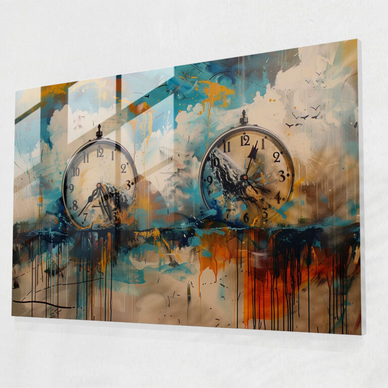 Salvador Dali Dripping Clock Faces Glass Print - Salvador Dali, Modern Art, Glass Wall Art, Home Decoration
