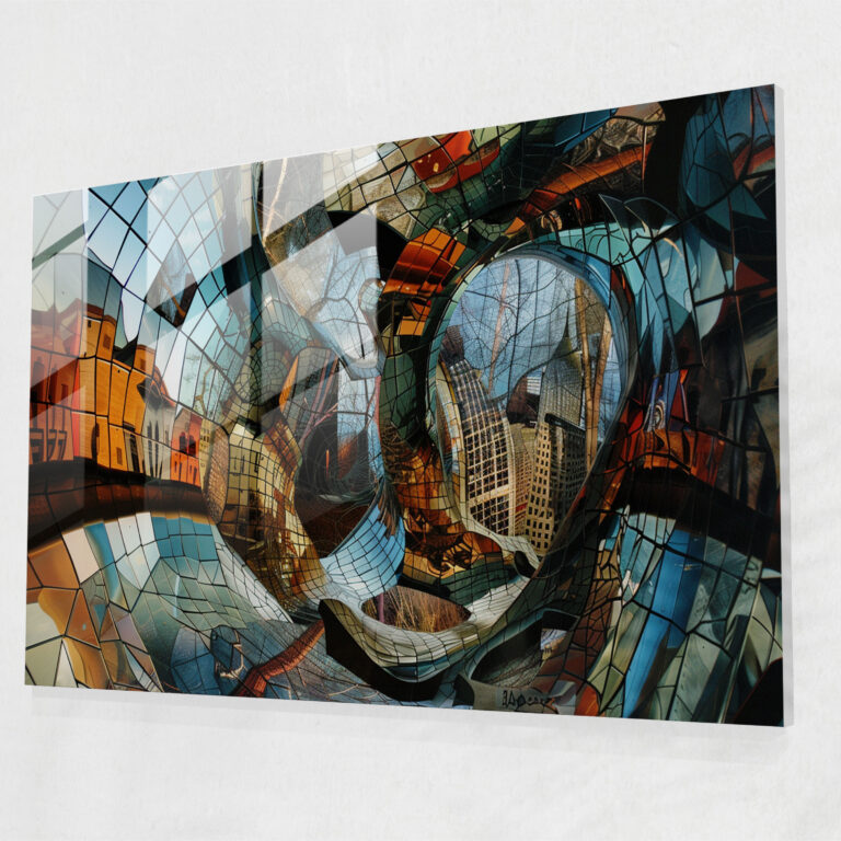 Distorted Cityscape Glass Wall Art - Salvador Dali, Glass Wall Art, Salvador Dali, Modern Art